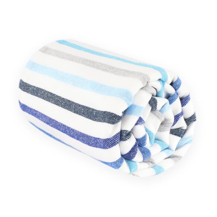 Sale Items / Las Bayadas - La Victoria Beach Blanket / This lovely lightly woven beach blanket is made in Mexico, using recycled cotton and the softest traditional Mexican fabrics.